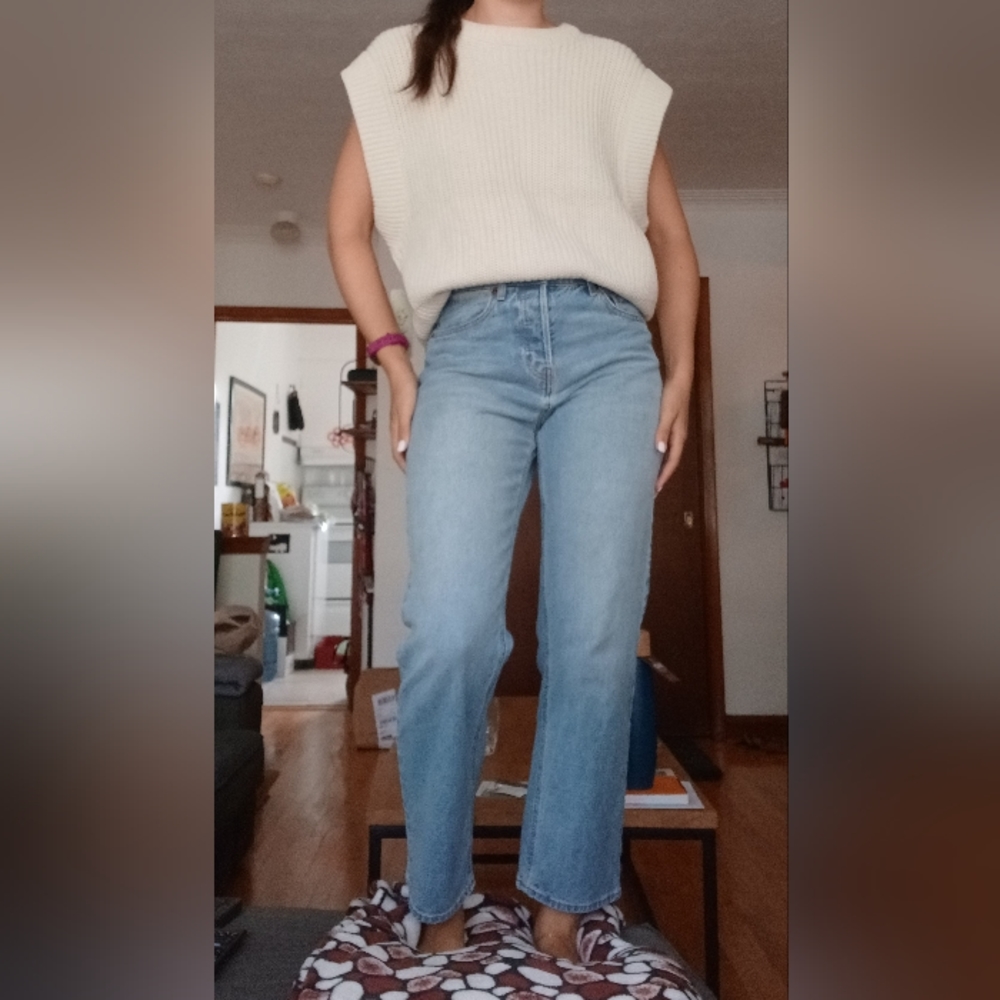 H&M Straight High Ankle Jeans in 'Light Denim Blue', Size 6 - Picture 10 of 12
